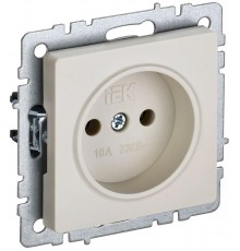 BRITE Розетка без заземления без шторок10А РС10-1-0-БрКр бежевый  BR-R10-10-K10  IEK