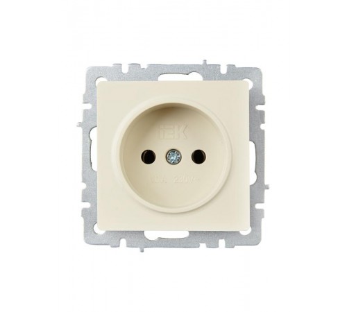 BRITE Розетка без заземления без шторок10А РС10-1-0-БрКр бежевый  BR-R10-10-K10  IEK
