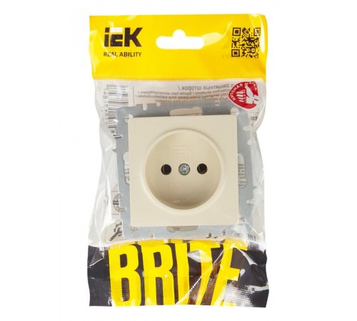 BRITE Розетка без заземления без шторок10А РС10-1-0-БрКр бежевый  BR-R10-10-K10  IEK