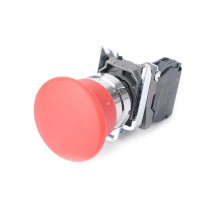 Кнопка с гриб головкой SB4 в сборе 22мм 40мм красная с возвратом металл 1НЗ  SB4BC42  SE
