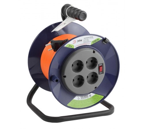 Удлинитель силовой ЭРА RPx-4s-2x1.0-20m на п. катушке б/з 4 гн 20м ПВС 2х1  Б0043050  ЭРА