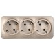 GLORY Розетка 3-местная с з/к без з/ш о/у 16А РС23-3-ХШм шампань матовый  ERH31-K37M-16  IEK