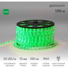 Дюралайт LED, постоянное свечение (2W) - зеленый, 30 LED/м, бухта 100м  121-124-6  NEON-NIGHT
