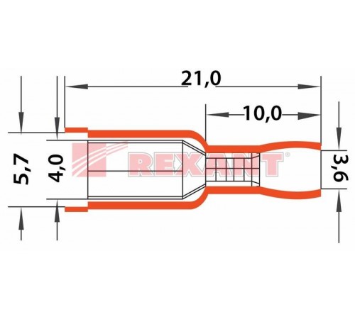 Разъем штекерный изолированный гнездо 4 мм 0.5-1.5 мм (РШи-м 1.5-4/РШИм 1,25-5-4) красный  08-0211  REXANT