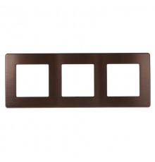 Рамка для розеток и выключателей серия 12 12-5103-13 на 3 поста, сатин, бронза  Б0052526  ЭРА