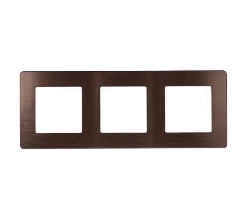 Рамка для розеток и выключателей серия 12 12-5103-13 на 3 поста, сатин, бронза  Б0052526  ЭРА