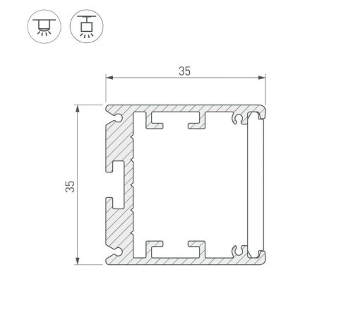 Профиль SL-ARC-3535-D1500-W90 WHITE (1180мм, дуга 1 из 4)  026600  Arlight