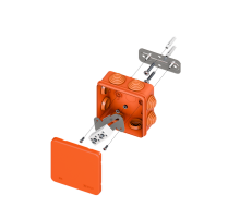 Коробка огнестойкая E45 85х85х40мм с клеммниками 4 полюса 0,5-6мм2 IP55 HF  plc-kmfr-85-406  EKF