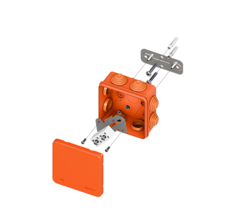 Коробка огнестойкая E45 85х85х40мм с клеммниками 4 полюса 0,5-6мм2 IP55 HF  plc-kmfr-85-406  EKF