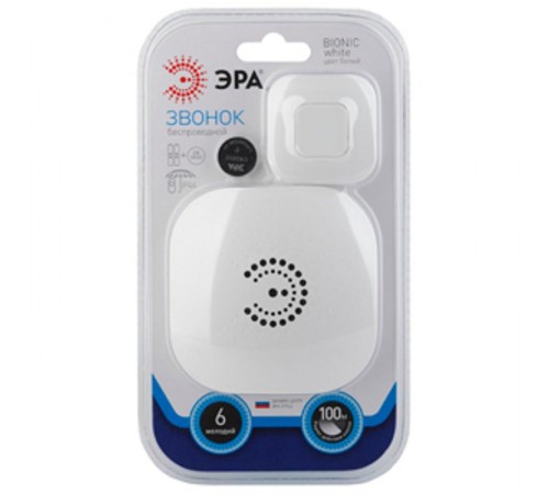Звонок  ЭРА BIONIC White беспроводной  Б0017748  ЭРА