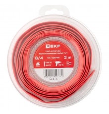 Термоусаживаемая трубка ТУТ нг 8/4 красная ролик 2 м tut-8-r-bEKF