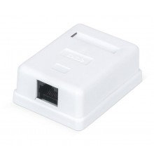 WR-WS-8P8C-C5E-1 Розетка компьютерная RJ-45, кат., 5e, неэкран.,, одинарная, внешняя, Dual IDC, цвет белый  505215  WRLine