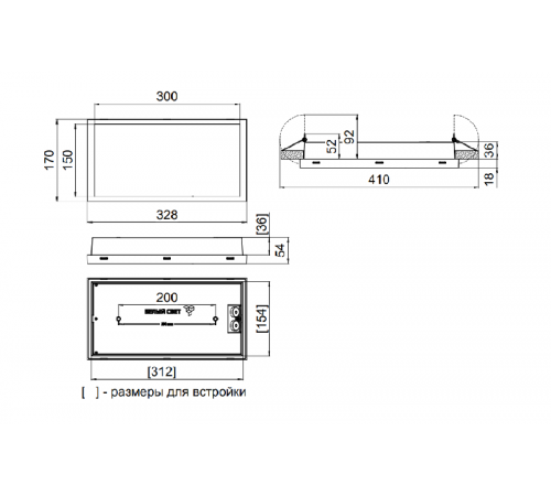 Указатель аварийный светодиодный IDON BS-7813-10x0,3 LED 3ч постоянный накладной/встраиваемый IP65  a14773  Белый свет