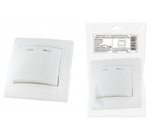 Выключатель 2 кл. с подсветкой 10А белый "Таймыр" (пром. упак,, бакелит. основание)  SQ1814-0505  TDM