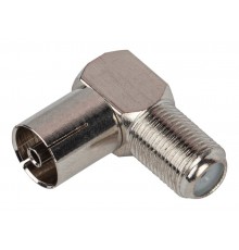 Переходник  Simple RS-A03 гнездо F-гнездо TV угловой  Б0048294  ЭРА