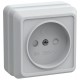 ОКТАВА белый Розетка 1-местная О/У б/з со шторками 10А РСш20-2-ОБ  ERO13-K01-10-DC  GENERICA