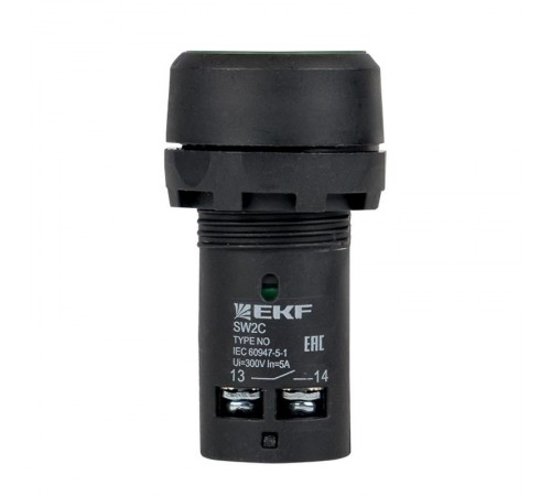 Кнопка SW2C-11 с фиксацией зеленая NO+NC EKF PROxima  sw2c-11f-g  EKF