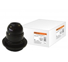 Патрон с кольцом карболитовый Е27 черный, Б/Н  SQ0335-0012  TDM