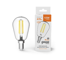 Лампа светодиодная Basic Filament ST45 4,5W 470lm 2700К Е14 LED 1/10/50  1141115  Gauss