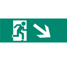 Наклейка для аварийного светильника S4 для ДСА-503 328*119 "Направление к эвак. выходу вниз налево" (штрифт нестандарт)  .5035164  ФАZA