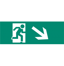 Наклейка для аварийного светильника S4 для ДСА-503 328*119 "Направление к эвак. выходу вниз налево" (штрифт нестандарт)  .5035164  ФАZA