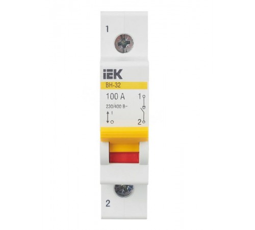 Выключатель нагрузки модульный (мини-рубильник) ВН-32 1Р 100А  MNV10-1-100  IEK