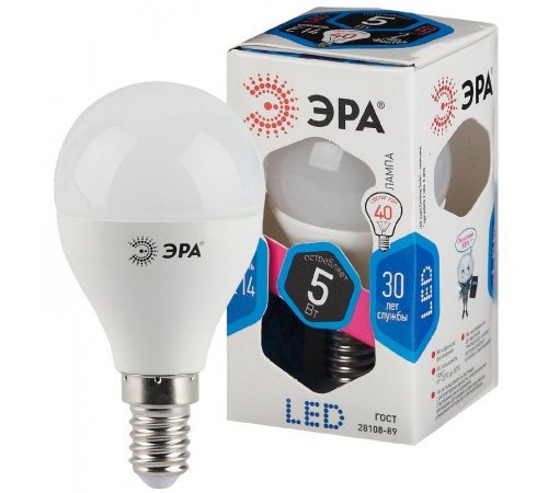 Лампа светодиодная LED P45-5W-840-E14  Б0028487  ЭРА