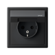 ArtGallery Карбон Розетка с заземлением, со шторками, с крышкой, 16А, IP44, механизм  GAL441046  SE