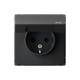 ArtGallery Карбон Розетка с заземлением, со шторками, с крышкой, 16А, IP44, механизм  GAL441046  SE