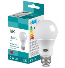 Лампа светодиодная Bulb A60 510lm 4000K E27  LL-I-A60-6-230-40-E27  IEK