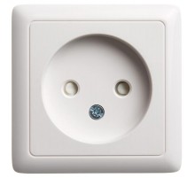 Хит Белый О/У без изолирующей пластины  Розетка без заземления со шторками, 16А, 250В  RA10-137-B  SE