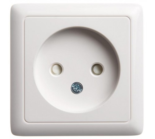 Хит Белый О/У без изолирующей пластины  Розетка без заземления со шторками, 16А, 250В  RA10-137-B  SE