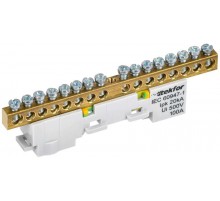 TEKFOR Шина PE "земля" неизолированная на универсальном держателе 6х9-16-Ж  TF-NN10-16-DL-K05  IEK