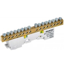 TEKFOR Шина PE "земля" неизолированная на универсальном держателе 6х9-16-Ж  TF-NN10-16-DL-K05  IEK