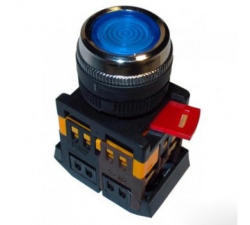 Кнопка ABLFS-22 синий d22мм неон/240В 1з+1р   BBT30-ABLFS-K07  GENERICA