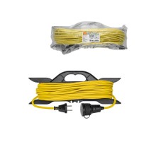 Удлинитель-шнур на рамке силовой У-11003 ПВС желтый 1300 Вт б/з, 40м, штепс. гнездо Народный  SQ1307-9007  TDM