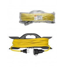 Удлинитель-шнур на рамке силовой У-11003 ПВС желтый 1300 Вт б/з, 40м, штепс. гнездо Народный  SQ1307-9007  TDM