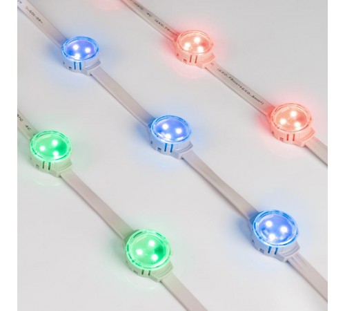 Модуль управляемый SOLEX-SPI-3535-3-12V RGB 120deg (D30x16mm, 0.75W, IP67)  029240  Arlight