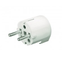 Вилка кабельная бытовая с боковым вводом кабеля. белая IP20 16А 2P+E 230В  DIS13083  DKC