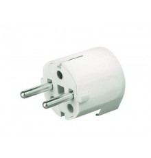 Вилка кабельная бытовая с боковым вводом кабеля. белая IP20 16А 2P+E 230В  DIS13083  DKC