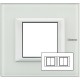 Axolute декоративные накладки прямоугольной формы, горизонтальные, цвет белое стекло, на 2+2 модуля  HA4802M2HVBB  Legrand