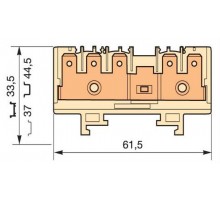 Клемма HD6/9.5G, 5 quick-connect (fast on) 6,3x0,8мм, 6 мм. кв., вертикальные, с тестовым гнездом  1SNA160621R0200  TE