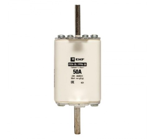 Плавкая вставка ППН-35 250/ 50А габарит 1  fus-35/250/50  EKF
