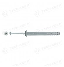 Дюбель-гвоздь полипропилен SM-G 6х60 гриб. манжета (100 шт) - коробка ( 0,519 кг)  130159  Tech-KREP