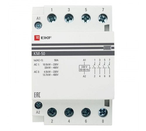 Контактор модульный КМ 50А 4NО (3 мод.) EKF PROxima  km-3-50-40  EKF