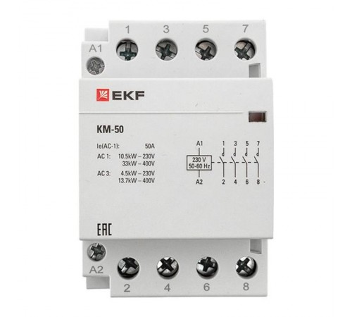 Контактор модульный КМ 50А 4NО (3 мод.) EKF PROxima  km-3-50-40  EKF