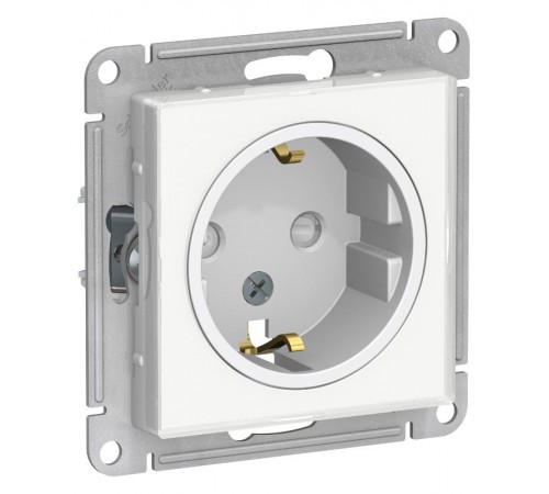 AtlasDesign Art Белый Розетка с заземлением со шторками, 16А, механизм  ATN200145  SE