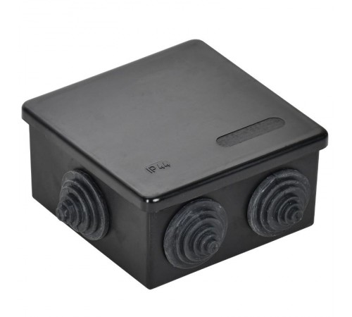Коробка расп. КМ41235 85х85х40мм IP44 6 вв. черная  UKO21-085-085-040-K02-44  IEK