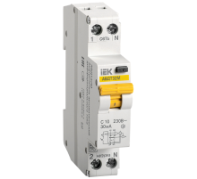 Выключатель автоматический дифференциального тока АВДТ32М 1п+N 10А C 30мА тип AC (1 мод)  MAD32-5-010-C-30  IEK