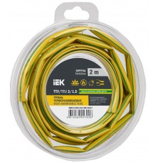 Трубка термоусадочная ТТУ нг-LS 3/1,5 жел-зел. (2м/упак) IEK  UDR12-003-D15-002-K52-T  IEK